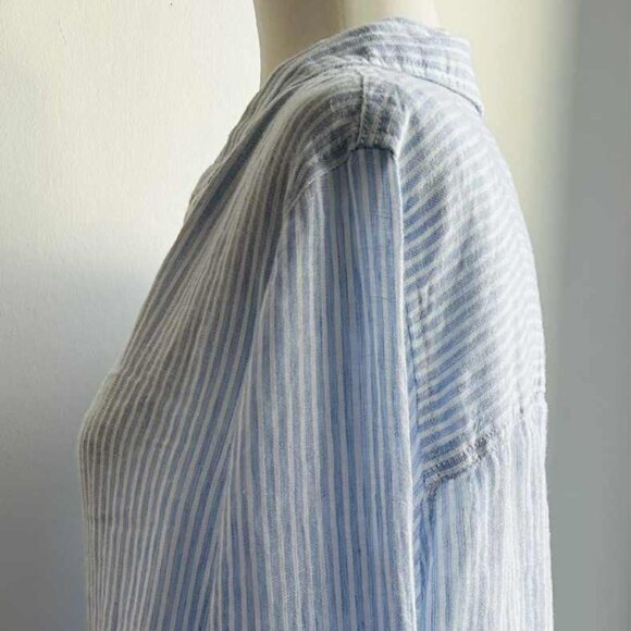 Jones New York Light Blue & White Striped Pure Linen Button-Front Shirt – US 2X - Picture 5 of 12